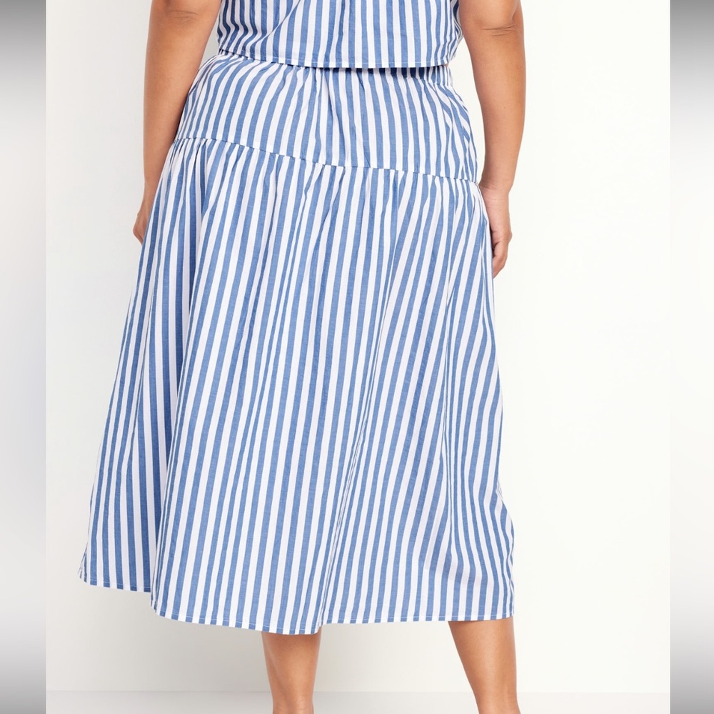Old Navy xxl drop waist midi skirt blue and white skirt. New nwt - Picture 7 of 7